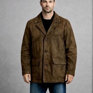 Men's Classic Brown Suede Field Jacket